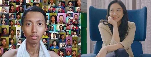 Siswa mengikuti pembelajaran daring dengan latar berwarna-warni dan suasana belajar yang menyenangkan.